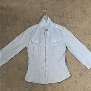 Blue Striped Button Down Shirt